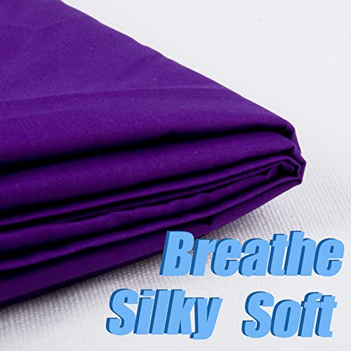 2 Yard Purple Cotton Fabric,Natural Cotton Poplin Fabric by The Yard, 59 Inches Wide 100% Cotton Fabric,Soft Embroidery Muslin Quilting Material for Sewing Material Apparel Cloth - color: Purple, size: 2 Yards