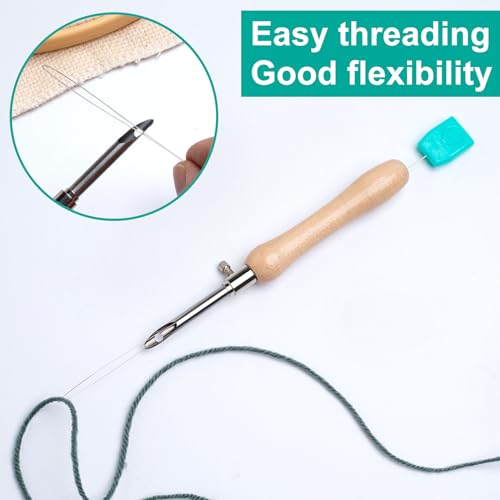 Pndeyo 8pcs 9.05" Long Punch Needle Threaders, Blue - color: 9.05" Long-Blue