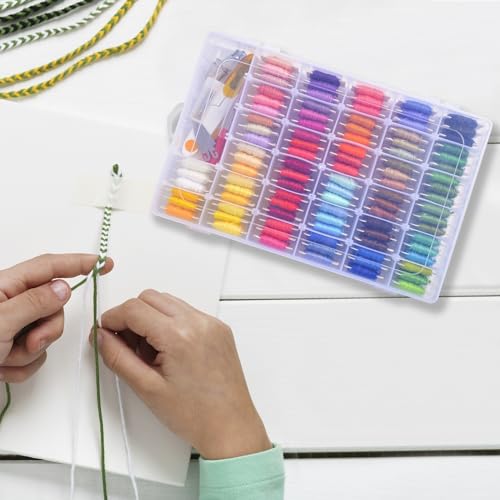 Peirich Embroidery Kits, Embroidery Storage Organizer Bag with Embroidery Floss Embroidery Hoop Aida Cloth, Cross Stitch Kits for Beginner, Adults