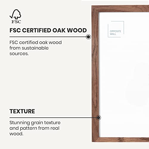 Opposite Wall - Set of 2-5x7 in - Dark Solid Oak Wood Picture Frames with Mat - Wall Hanging & Tabletop Photo Frame - Pictures Display 4x6 with Mat, 5x7 without - Office, Gallery & Home Decor - color: Dark Oak, size: 5x7 in - 2 pk