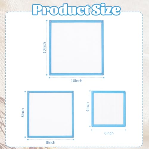3 Pcs Blank Needlepoint Canvas 18 Mesh with Blue Bias Tape Edge - color: Blue