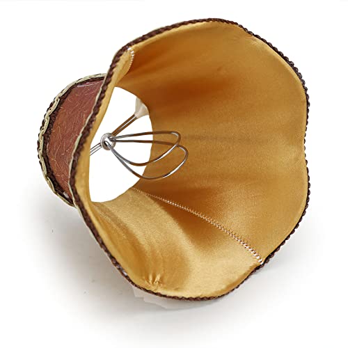 Fuloon Clip on Chandelier Lamp Shades, 3.14x5.51x4.72 in, Small Sconce Shades for Candelabra Bulbs, Rustic/European/French Country Style(6 Pack, Coffee) - color: Coffee, size: 6 Pack