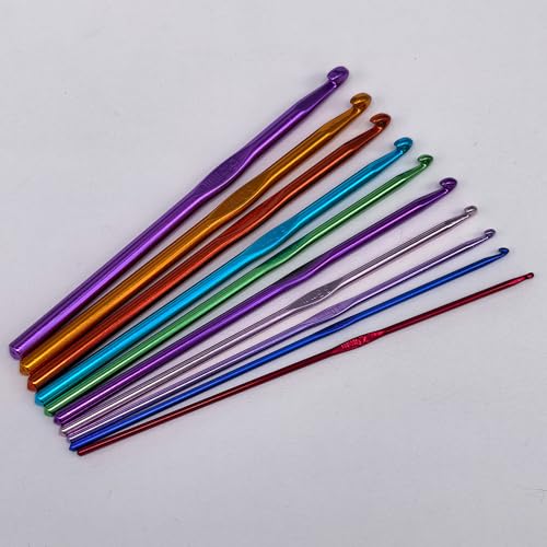 22PCS Aluminum & Stainless Steel Crochet Hooks Knitting Needles Craft Yarn - color: Multi-color