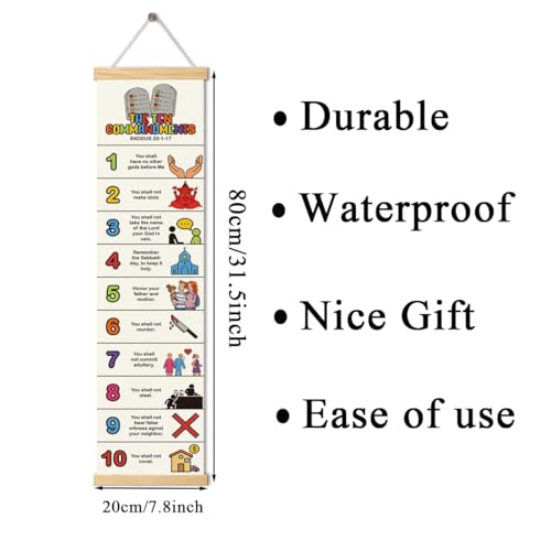 Ten Commandments Banner, Church Banner, Christian Rustic Hanging Door Flag, Farmhouse Decorations Outdoor Indoor, Church Activity Decor, Bible Lesson, Scripture and Words Decorations - color: Style 45