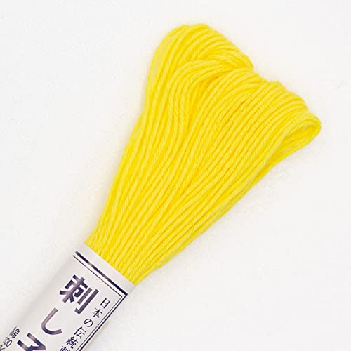 Olympus Sashiko 100% Cotton Thread, 20 Meter Skein - Color: Solid # 29, Lemon Yellow - color: Solid # 29, Lemon Yellow