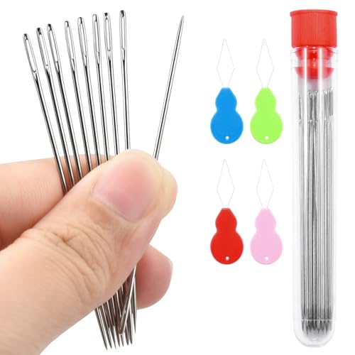 30pcs 2-3/8" Large Eye Sewing Needles for Crafts, Embroidery Needle Threader for Leather Cross Stitch Needle Darning Tapestry Quilting Needlepoint Needles Sewing Supplies Accessories - color: 2-3/8" x 30pcs