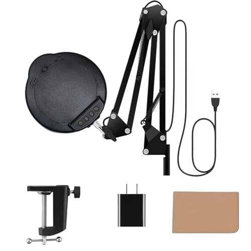 15X Magnifying Glass with Light and Clamp, 5 Color Modes 10 Levels Adjustable Brightness, 2-in-1 Desk Lamp with Clamp, Hands Free Magnifier with Dust Cover for Craft Hobby Reading Repair Close Works