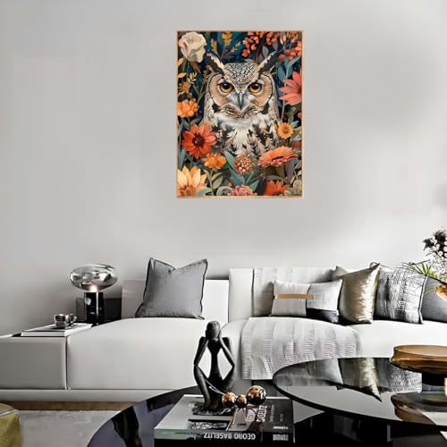 Owl Stamped Cross Stitch Kits for Adults Beginner, Flowers Counted Cross Stitch Kits Printed Stitching Cute Patterns Dimensions Needlepoint Art Crafts Embroidery Kits for Adults - color: Cross Stitch-1215-5