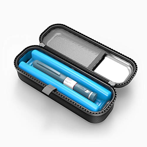 SHBC Upgraded Cold Effect PCM Insulin Pen Carrying Case Portable Medical Cooler Bag for Diabetes Convenient to Changing Needles with Each Injection - color: Black