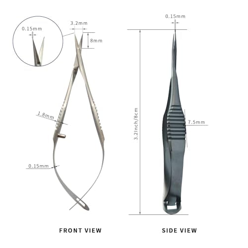 RWD VANNAS Micro Spring Scissors, 3.2" Straight Fan Tip (S11036-08) - size: Fan Straight Tip-S11036-08