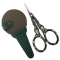 YOUGUOM Crochet Stitch Scissors with Cover, Small Crafting Shears - color: Golden Green