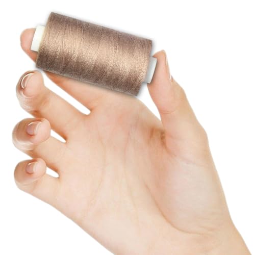 All Purpose Polyester Sewing Thread-2 Spools for Hand and Machine Sewing(Light Brown) - color: Light Brown