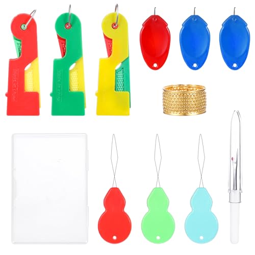 10Pcs Plastic Automatic Needle Threader, New Simple Needle Threaders for Hand Sewing Embroidery