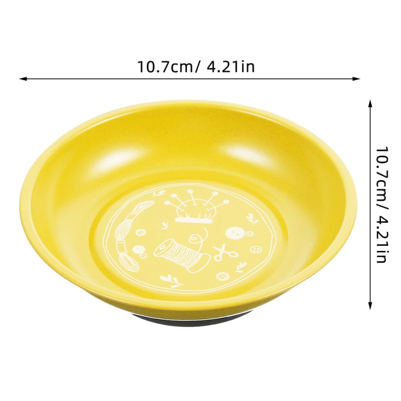 2Pcs Sewing Tool Magnetic Pin Storage Bowl Storage Tray - Magnetic Pin Holder for Sewing Supplies - Convenient Magnetic Needle Storage Holder - Blue+Yellow
