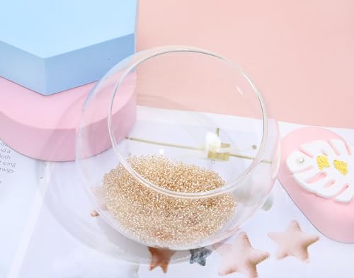 Glass Seed Beads Penta Angel 50g Mini Round Craft Loose Spacer Pony Beads for Earring Bracelets Necklace Waist Bead Jewelry Making(2mm, Champagne) - color: Champagne