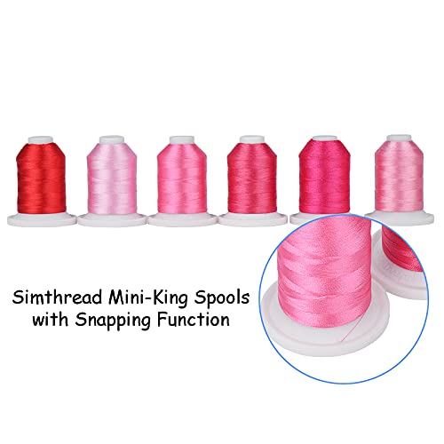 Simthread Embroidery Thread with Storage Box - 800 Yards/Spools - color: Rose Colors