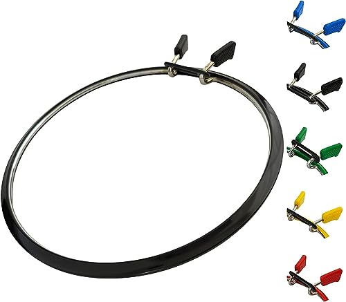 Nurge Metal Embroidery Hoops - Premium Spring Tension Embroidery Hoop for Cross Stitch - Durable Ring with Quick Release Safety Clip - Ideal for Crafters,Beginners & Professionals - Black - Large - color: Black, size: Large