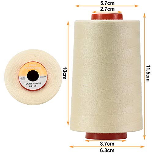 New brothread 4 Large Cones All Purpose Polyester Thread -Ivory White - color: 4xIvory White