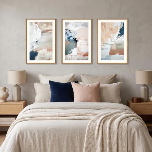 Large Abstract Brush Strokes Framed Canvas Wall Art-16"x24"x3 - color: Abstract Brush Stroke Wall Art, size: 16"L x 24"W