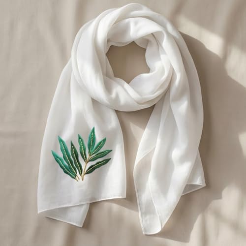 ORIGACH 4 Sheets Water Soluble Embroidery Patterns Stabilizers - Pre-Printed Fern & Leaves Plant Designs - Stick & Stitch Embroidery Paper for Hand Sewing Lovers - color: Fern & Leaves Plant