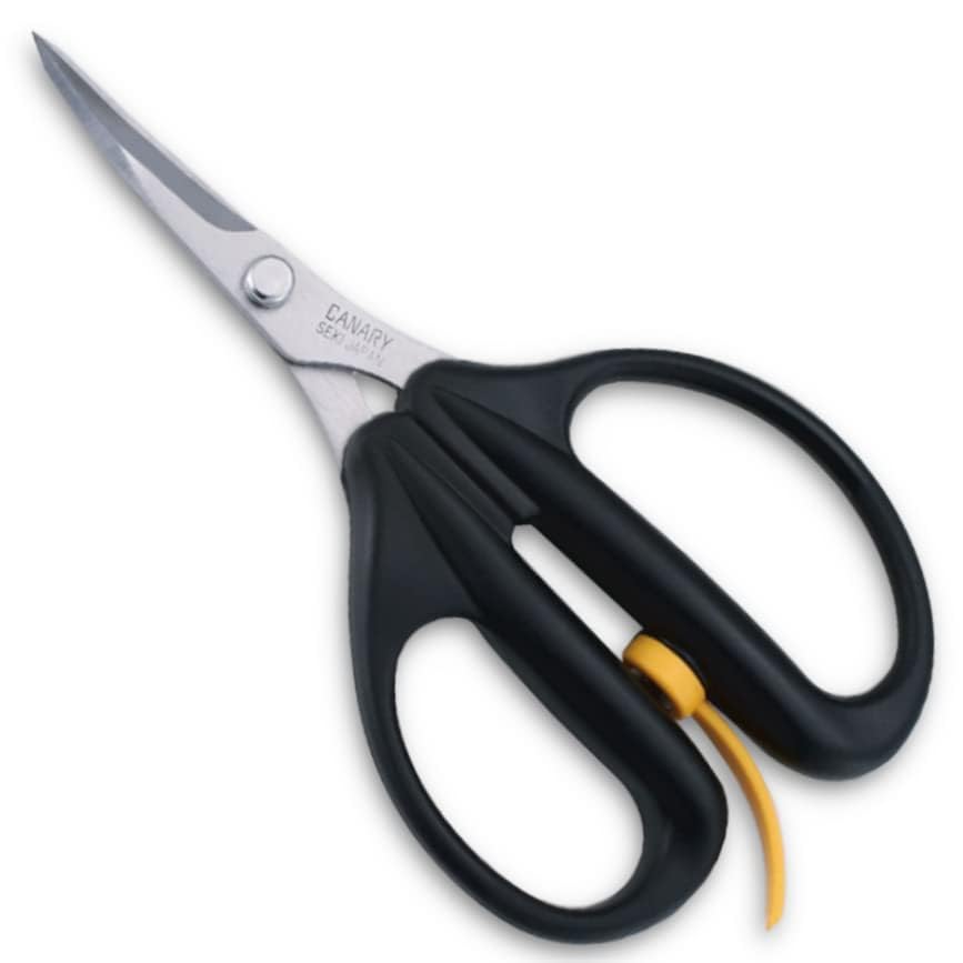 CANARY Spring Loaded Craft Scissors 6.3" [Curved Sharp Tips], Made in JAPAN, Razor Sharp Japanese Stainless Steel Blade, Black - size: Spring (Sharp -Curved-)