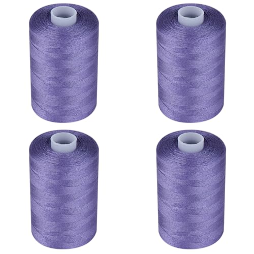 Simthread All Purpose Sewing Thread, 4 Spools Each 1000 Yards of Polyester Threads for Sewing Machine, Sewing Machine Supplies for Beginners, Hand Stitching, Quilting, Serger (Purple) - color: Purple