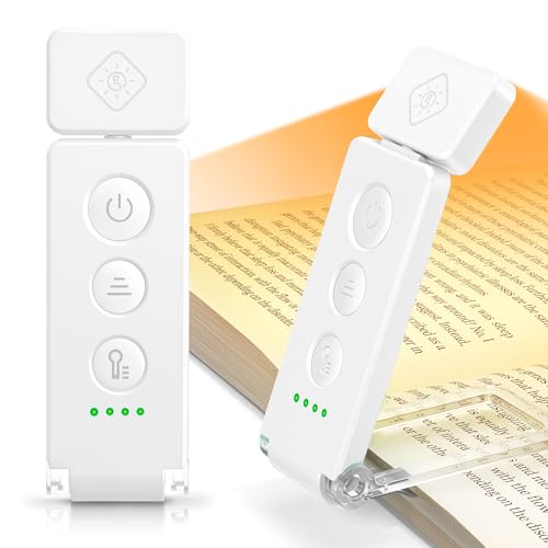 Glocusent Book Light for Night Reading, 12 LED Rechargeable Lamp - color: White