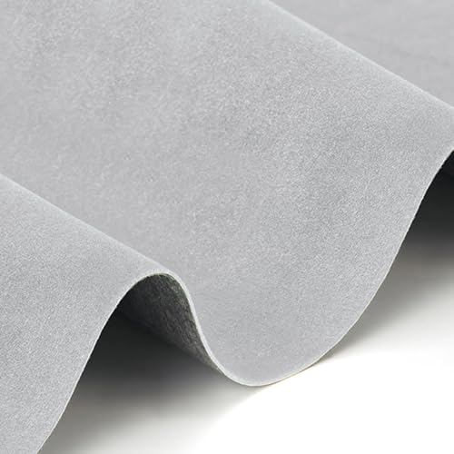 Self Adhesive Plush Velvet Fabric Sheets Velvet Flock Paper Roll Soft Flocking Fabric for Jewelry Box Felt Liner Furniture DIY Arts and Crafts 14 x 98 Inches Grey - color: Gray, size: 98"L x 14"W