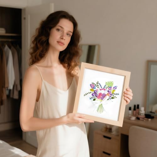 Culberta Embroidery Kit for Adults Beginner, Needlepoint Kits, Cross Stitch Craft Set with HD Video Tutorials, Hand DIY Art Supplies for Gifts (A) - color: Flower