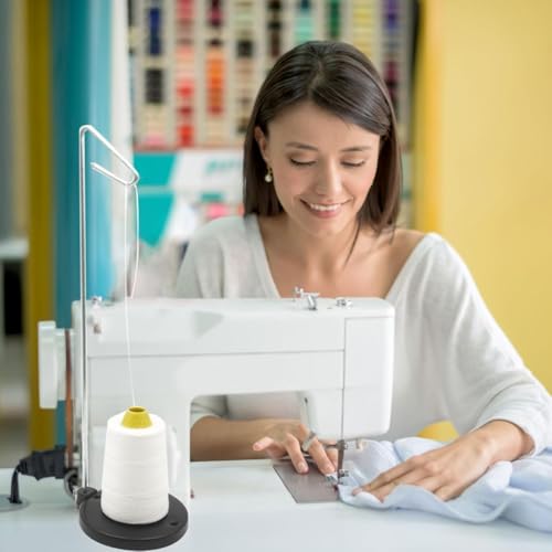 Single Thread Stand Large Spool, Full Metal Stable &Adjustable Thread Stand, Universal Single Cone and Spool for Sewing and Embroidery Machines