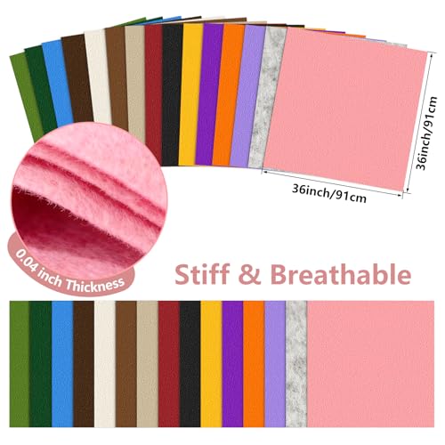 Pink Stiff Felt Sheet 36'' X 36'', 1mm Large Felt Fabric Sheet for Crafts - color: Pink