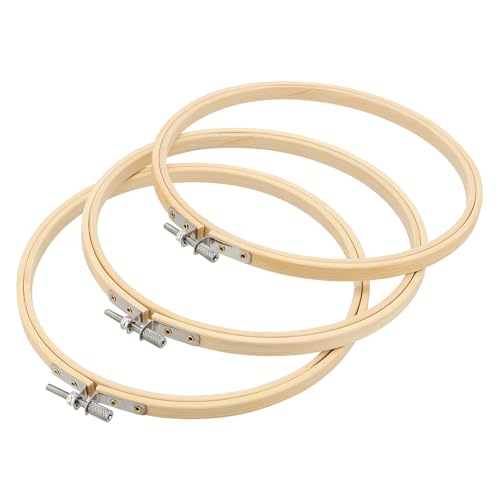 SEHOI 25 Pieces 6 Inch Bamboo Embroidery Hoops, Wooden Round Adjustable Bamboo Circle Cross Stitch Hoop Rings for Art Craft Handy Sewing - size: 6 Inch