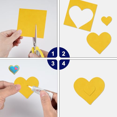 20 Pcs Yellow Felt Fabric Sheet 8" x 12" Assorted Color Felt Fabric Sheets for Crafts DIY Handcraft Sewing Squares Patchwork Nonwoven - color: Yellow
