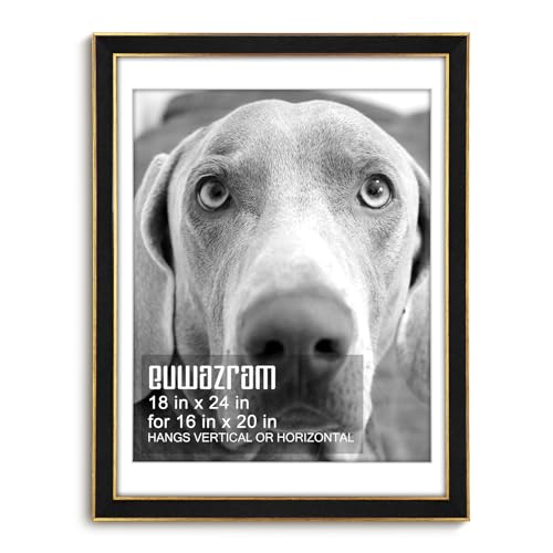 Suede 18x24 Frame - Single Frame, Christmas Elegant Black 18 x 24 Poster Frame with Mat for 16x20, 18x24 Picture Frames for Artwork, Puzzles, Photos and Movie Posters - color: Black, size: 18" x 24" / 16" x 20" mat