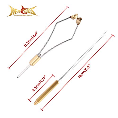 HERCULES Fly Tying Tools, Fly Tying Kit with Bobbin Thread Holder, Wire Threader, Knot Whip Finisher, Hackle Plier, Bodkin, Fly Fishing Lure Making Accessories - color: 2pcs Bobbin + 1pcs Threader