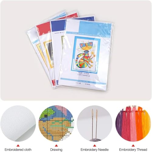 niurenmaoyi Stamped Cross Stitch Kits for Beginners,Counted Embroidery Craft Kits for Adults,Needlepoint Kits for Adults,Book Wall Art 15.8X11.8In - color: Cross Stitch Kits0227-03