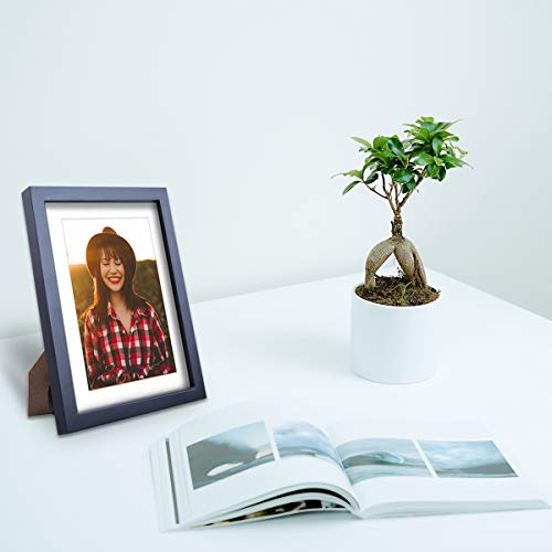 WUTL 8x10 Picture Frames Solid Wood 6x8 Photo Frame with Mat Black 6 Pack - color: Black, size: 8x10