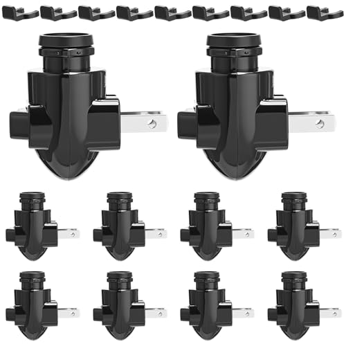 Tuanse 10 Sets Plug in Night Light Base with Shade Mount Clip, Black - color: Black