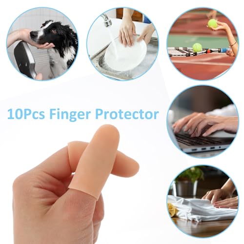 WY LIGHTING Gel Finger Cots, 10 PCS Gel Finger Protectors, Clear, Nude - color: Clear, Nude, 5 Pairs