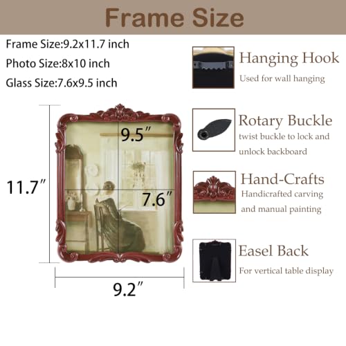 Vintage Picure Frame 8x10 Antique Victorian Reddish Brown Wall Decor - color: Reddish Brown, size: 8x10