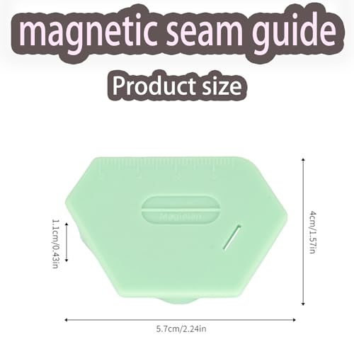 Anytin 3PCS Magnetic Seam Guide for Sewing Machine,Polygonal Multifucntional Seam Guide Hemmer with Scale, Universal Sewing Quilting Supplies Accessories Tools for Quilting, Hemming