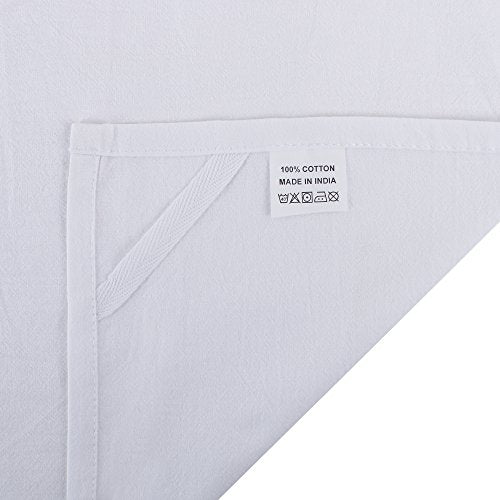 DG Collections 100% Cotton Flour Sack Towels – 24 Pack, 27x27 Inches, White, Lint-Free, Pre-Washed, Hemmed Edges – Reusable Kitchen Towels for Cleaning, Embroidery, Printing & Crafts - White - color: White, size: Set of 24 (27x27 inches)