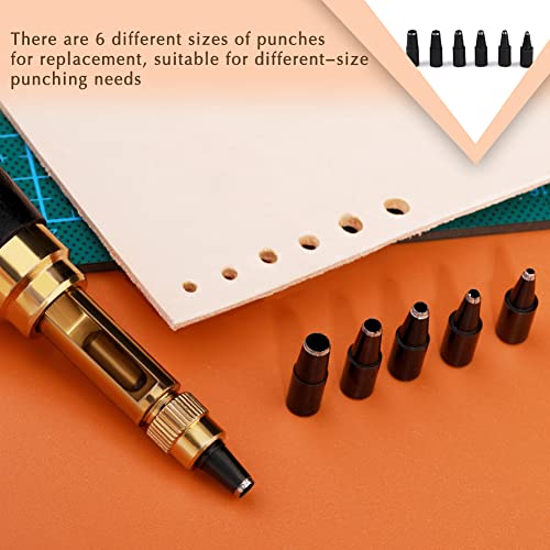 TLKKUE Adjustable Screw Hole Punch Automatic Hole Punch Tool - color: Black