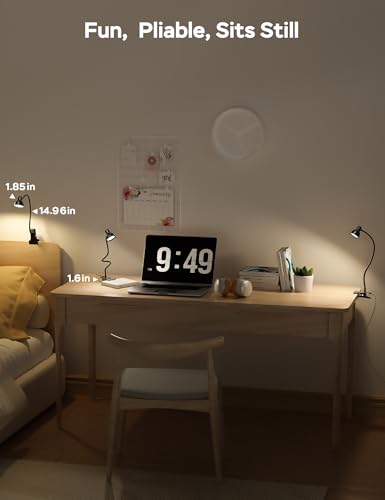 LiFMIRA Clip-on Reading Light - 3 Color Modes, 10 Dimmable Brightness,Black - color: Black