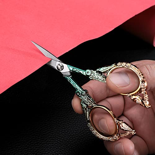 YOUGUOM Precision Embroidery Scissors, Sharp Sewing Scissors - color: Gold Green