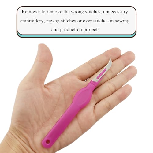 HAHIYO Pink Seam Ripper Ergonomic Grip Thread Stitch Remover Tool Sewing Stitch Cutter Thread Ripper Unpicker Sewing Accessory&Supply for Crafting Notions Quilting Sewing Hem, 5.4-Inch 2PCs