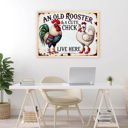 MjhRcll Chicken Stamped Cross Stitch Kits,Chicken Embroidery Starter Kit for Adult Beginners,Animals Cross Stitch Kits for Adults 12×16 Inch - color: X1947