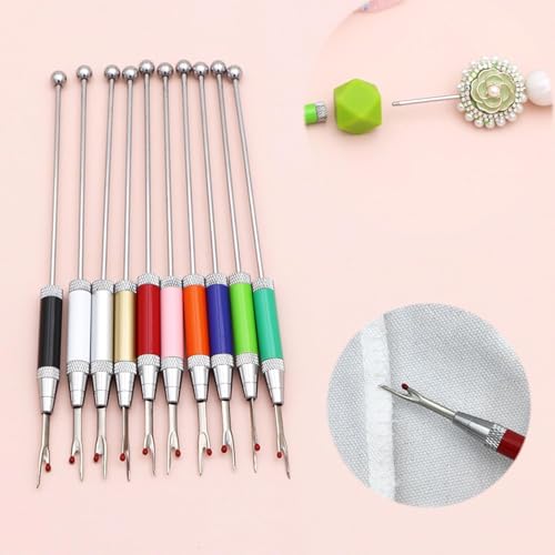 10 Packs Beadable Thread Cutter Seam Rippers for Sewing Metal Embroidery Removal Tool Beaded Tag Remover for DIY Craft (Silver) - color: Silver