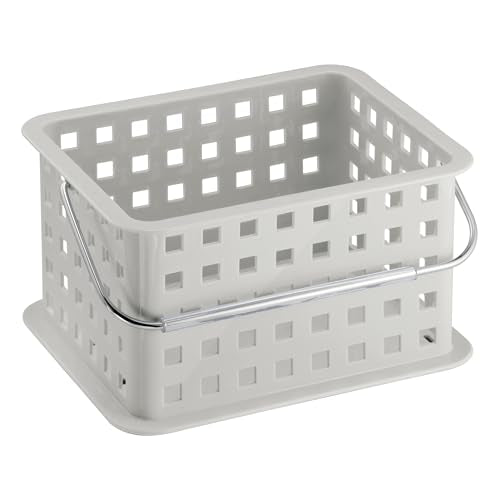 iDesign Shower Caddy Basket with Handle, Light Gray - color: Light Gray, style: Pack of 1