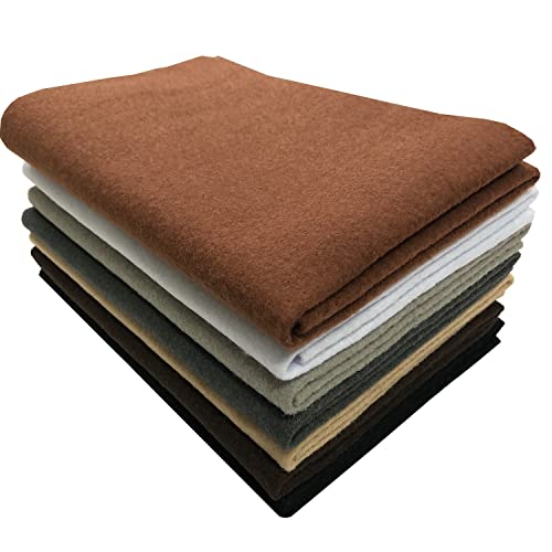7pcs 18" X 18" 1.4mm Thick Soft Felt Nonwoven Fabric Sheet Pack DIY Craft Patchwork Sewing Square Assorted Colors (Brown Series) - color: Brown Series